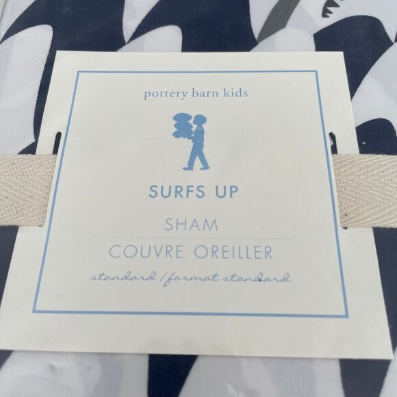 Pottery Barn Kids Surfs Up Standard Wave Print 100% Cotton Pillow Sham Sz OS - Picture 4 of 4
